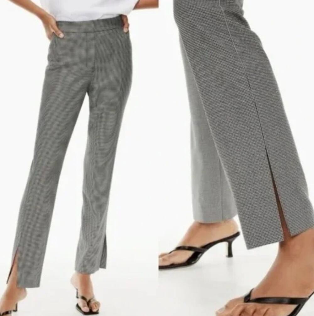 Babaton Atelier Houndstooth Straight Leg Trousers Office Siren Dark Academia 10